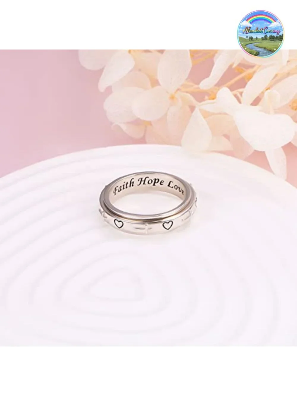 S925 Sterling Silver Spinner Ring Fidget Anxiety Relief Size 8